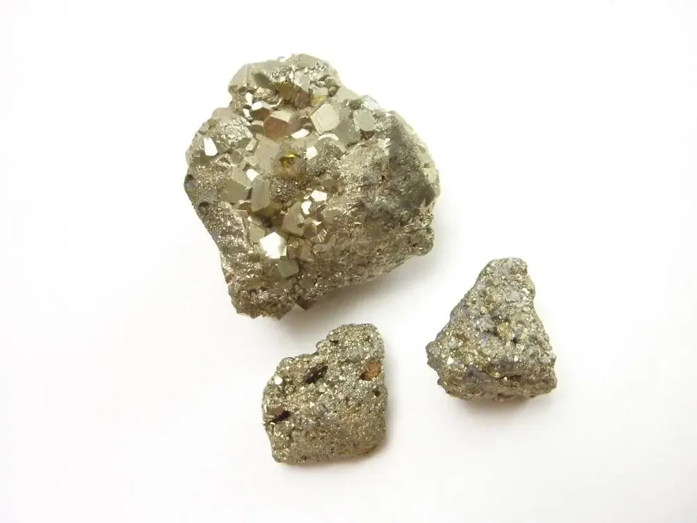Vintage Pyrite Crystal Specimen Set Fools Gold Raw Mineral Cluster 10.7oz